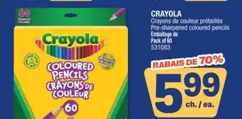 Jean Coutu CRAYOLA Pre-sharpened coloured pencils offer