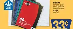 Jean Coutu HILROY Spiral notebook offer