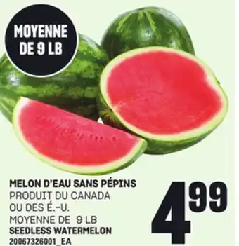 Provigo MELON D'EAU SANS PÉPINS, MOYENNE DE 9 LB offer