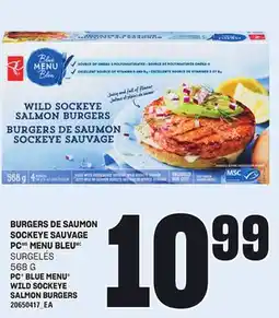 Provigo BURGERS DE SAUMON SOCKEYE SAUVAGE PC MENU BLEU, 568 G offer