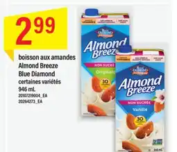 Maxi boisson aux amandes Almond Breeze Blue Diamond offer