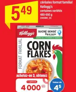 Maxi CÉRÉALES FORMAT FAMILIAL KELLOGG'S, 480-650 g offer