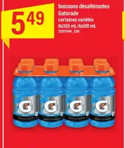 Maxi BOISSONS DÉSALTÉRANTES GATORADE, 8x355 mL/6x591 mL offer