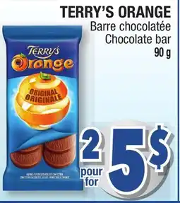 Jean Coutu TERRY'S ORANGE Chocolate bar offer