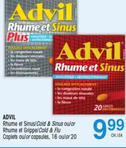 Uniprix ADVIL Rhume et sinus/COld & sinus ou/or Rhume et grippe /Cold & flu Caplets ou/or capsules offer