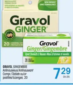 Uniprix GRAVOL GINGEMBRE Antinauséeux/Antinauseant Compr./Tablets ou/or pastilles/lozenges offer