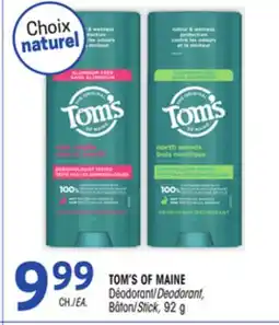 Uniprix TOM'S OF MAINE Déodorant/Deodorant, Bâton/Stick offer
