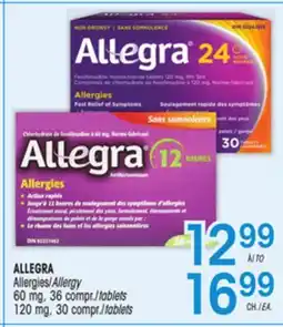 Uniprix ALLEGRA Allergies/Allergy/60 mg, 36 compr./tablets 120 mg, 30 compr./tablets offer