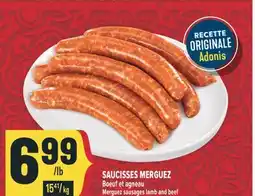 Marché Adonis SAUCISSES MERGUEZ BOEUF ET AGNEAU | MERGUEZ SAUSAGES LAMB AND BEEF offer