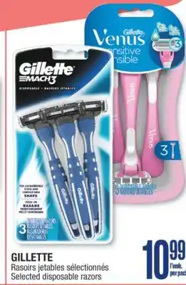 Jean Coutu GILLETTE Selected disposable razors offer