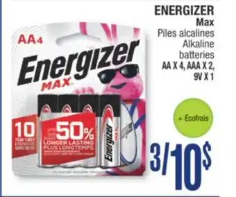 Jean Coutu ENERGIZER Max Alkaline batteries offer