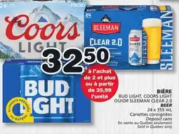 Marches Tradition BUD LIGHT, COORS LIGHT OR SLEEMAN CLEAR 2.0 BEER offer