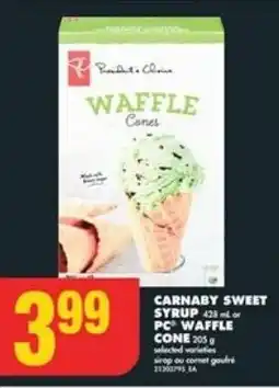 No Frills CARNABY SWEET SYRUP 428 ml or PC WAFFLE CONE offer