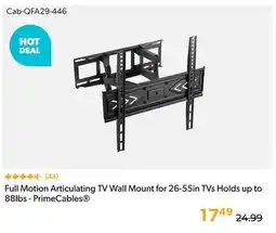 Shopper+ Full Motion Articulating TV Wall Mount for 26-55in TVs Holds up to 88lbs - PrimeCables offer