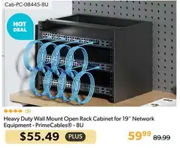 Shopper+ Heavy Duty Wall Mount Open Rack Cabinet for 19 Network Equipment - PrimeCables - 8U offer