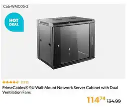 Shopper+ PrimeCables 9U Wall-Mount Network Server Cabinet with Dual Ventilation Fans offer