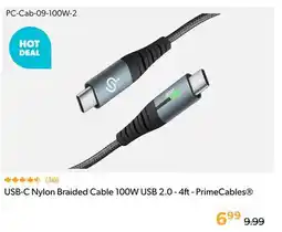Shopper+ USB-C Nylon Braided Cable 100W USB 2.0 - 4ft - PrimeCables offer