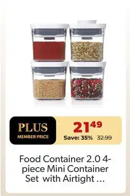 Shopper+ Food Container 2.0 4-piece Mini Container Set with Airtight Seal,4*0.2L - OXO offer