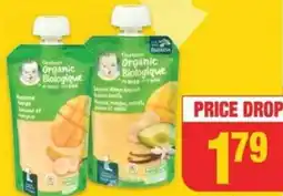 No Frills GERBER ORGANIC BABY FOOD POUCHES offer