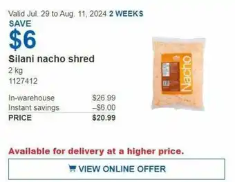 Costco Silani nacho shred offer