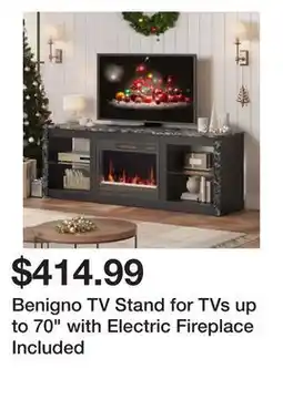 Wayfair Benigno TV Stand for TVs up to 70 with Electric Fireplace Included offer