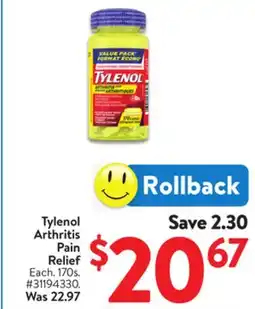 Walmart Tylenol Arthritis Pain Relief offer