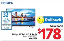 Walmart Philips 32 Full HD Roku TV offer