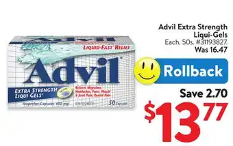 Walmart Advil Extra Strength Liqui-Gels offer