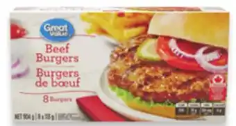 Walmart Great Value Beef Burgers offer