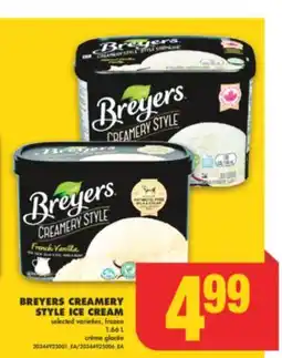 No Frills BREYERS CREAMERY STYLE ICE CREAM, 1.66 L offer