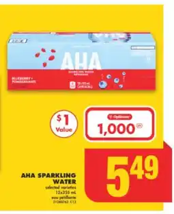 No Frills AHA SPARKLING WATER, 12x355 mL offer