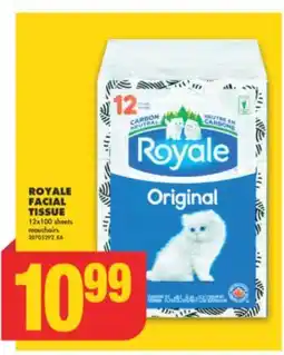 No Frills ROYALE FACIAL TISSUE, 12x100 sheets offer