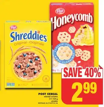 No Frills POST CEREAL, 311-525 g offer