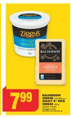 No Frills BALDERSON CHEESE, 250/280 g or ZIGGY'S FETA CHEESE, 400 g offer