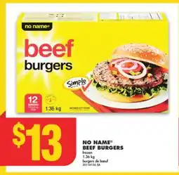 No Frills NO NAME BEEF BURGERS, 1.36 kg offer