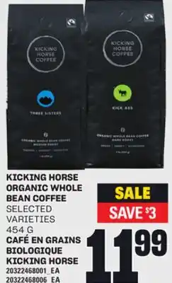 Independent Grocer KICKING HORSE ORGANIC WHOLE BEAN COFFEE, 454 G offer