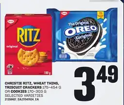 Independent Grocer CHRISTIE RITZ, WHEAT THINS, TRISCUIT CRACKERS, 175-454 G offer
