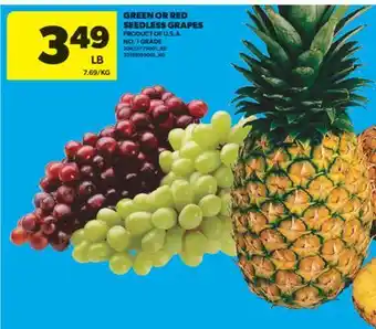 Real Canadian Superstore GREEN OR RED SEEDLESS GRAPES offer