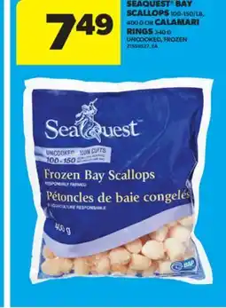 Real Canadian Superstore SEAQUEST BAY SCALLOPS, 100-150/LB, 400 G OR CALAMARI RINGS, 340 G offer