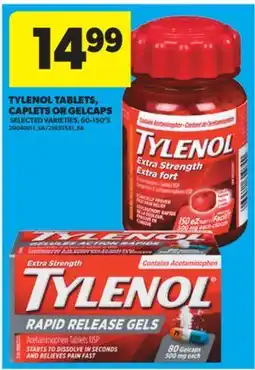 Real Canadian Superstore TYLENOL TABLETS, CAPLETS OR GELCAPS, 60-150' S offer