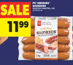 Real Canadian Superstore PC SMOKIES SAUSAGES, 1 KG offer
