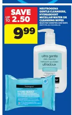Real Canadian Superstore NEUTROGENA GENTLE CLEANSERS, HYDRABOOST MICELLAR WATER OR CLEANSING WIPES offer
