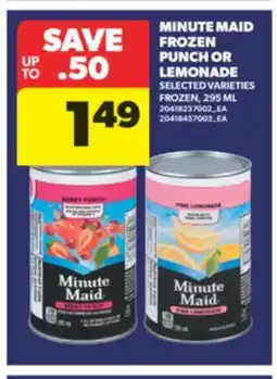 Real Canadian Superstore MINUTE MAID FROZEN PUNCH OR LEMONADE, 295 ML offer