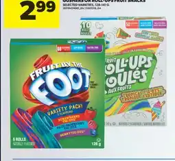 Real Canadian Superstore BETTY CROCKER FRUIT BY THE FOOT, GUSHERS OR ROLL-UPS FRUIT SNACKS, 128-141 G offer