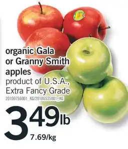 Fortinos organic Gala or Granny Smith apples offer