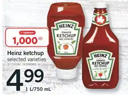 Fortinos Heinz ketchup, 1 L/750 mL offer