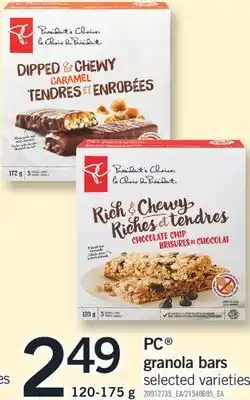 Fortinos PC GRANOLA BARS, 120-175 G offer