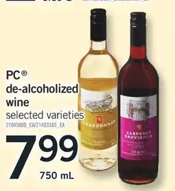 Fortinos PC de-alcoholized wine offer