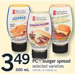 Fortinos PC BURGER SPREAD, 250/325 ML offer