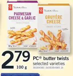 Fortinos PC butter twists 100 g offer